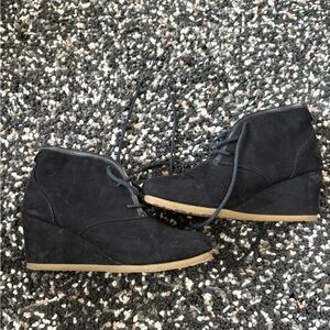 Black Wedge Ankle Boots